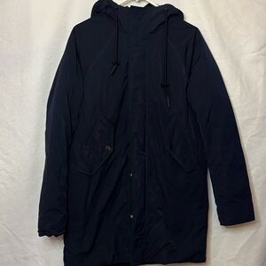 Everlane Navy Hooded Puffer Coat Longline Parka XS